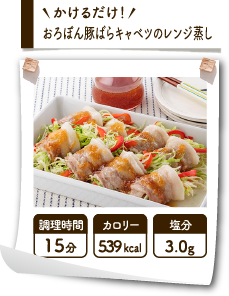 かけるだけ！おろぽん豚ばらキャベツのレンジ蒸し