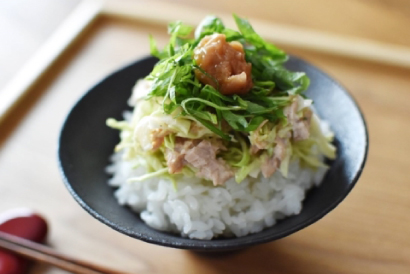 ツナの梅マヨ丼