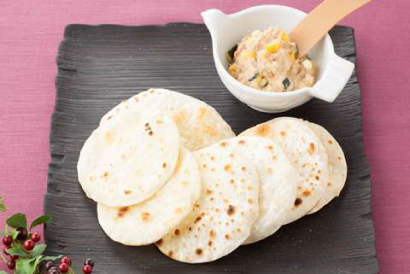 餃子チップスのツナみそディップ添え