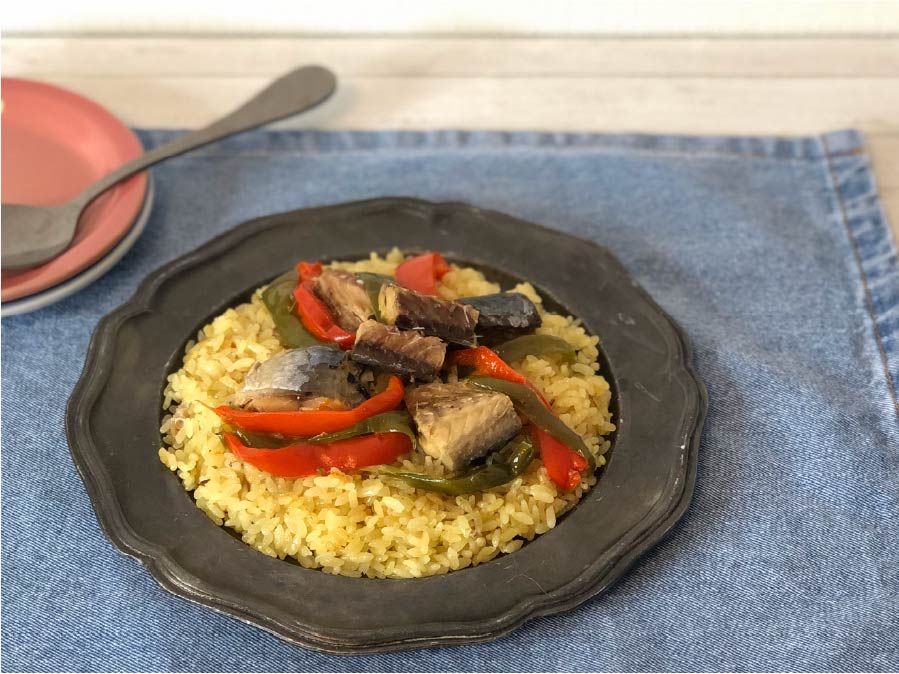 ■うま味たっぷり!炊くだけさば缶パエリア