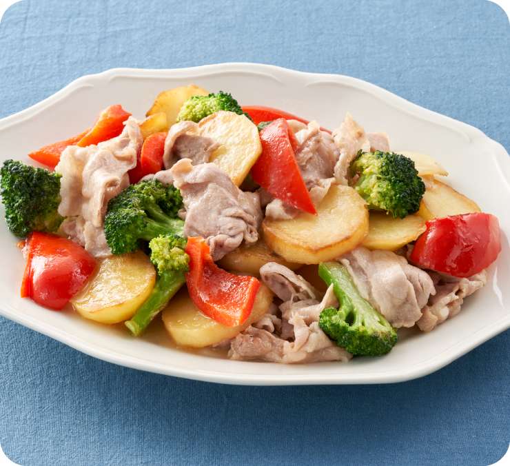 彩り自慢の野菜炒め蒸し