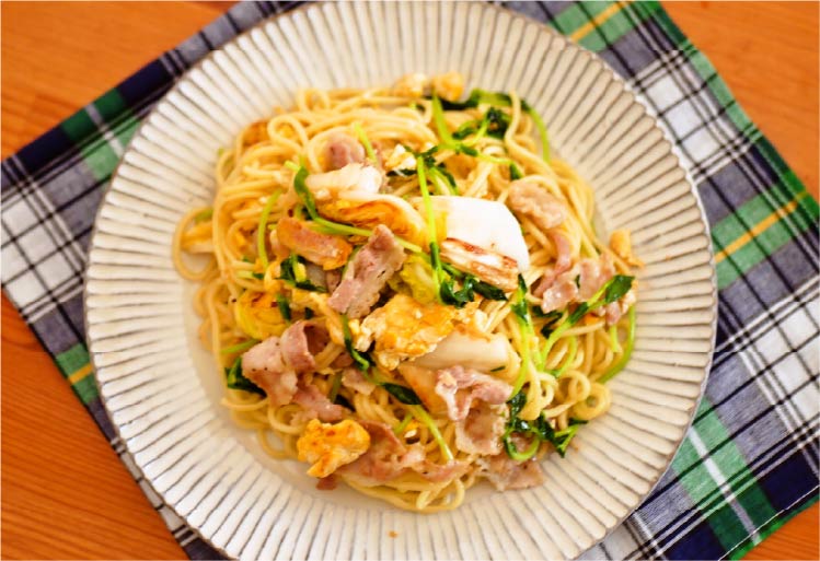 豚肉と白菜漬けのつゆ焼きそば