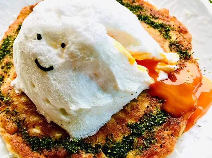 超絶ふわふわ♪豆腐と卵のハロウィンお好み焼き