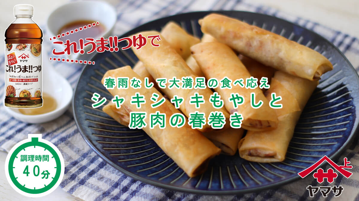 シャキシャキもやしと豚肉の春巻き