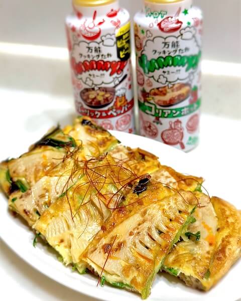 Yummyソースで筍たっぷりチヂミ