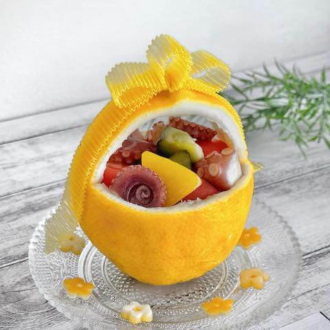 タコと夏野菜のレモンマリネ