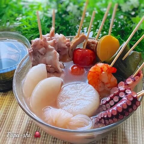 昆布つゆ白だしで冷やしおでん