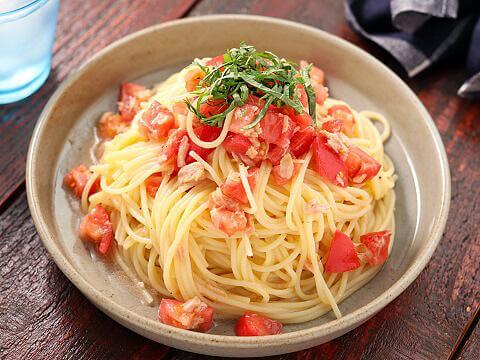 トマトとツナの冷製パスタ