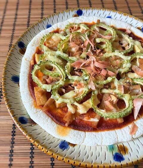 ゴーヤーチャンプルー風ピザ